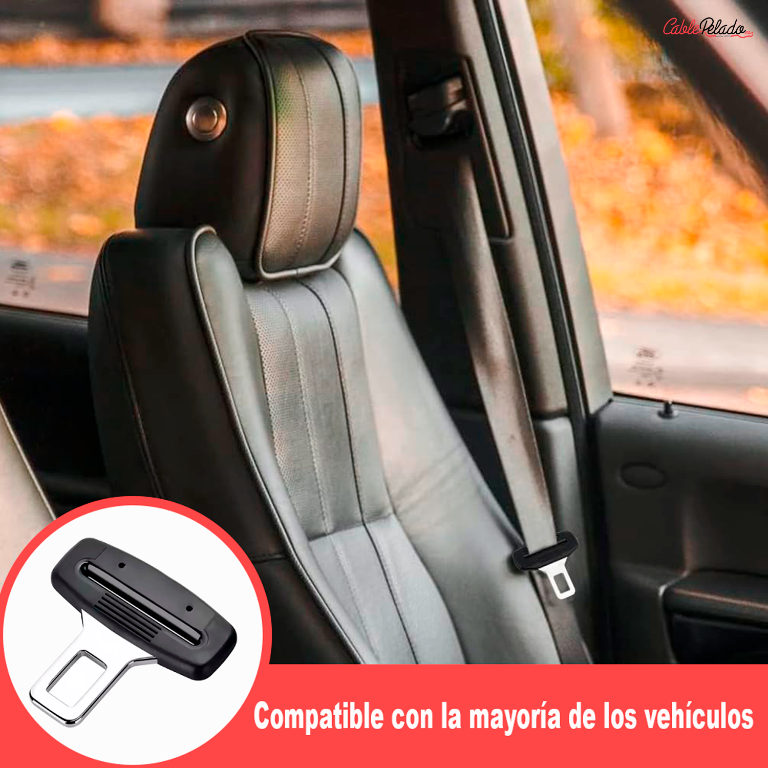 Hebilla De Cinturon De Seguridad De Coche Universal  Negro