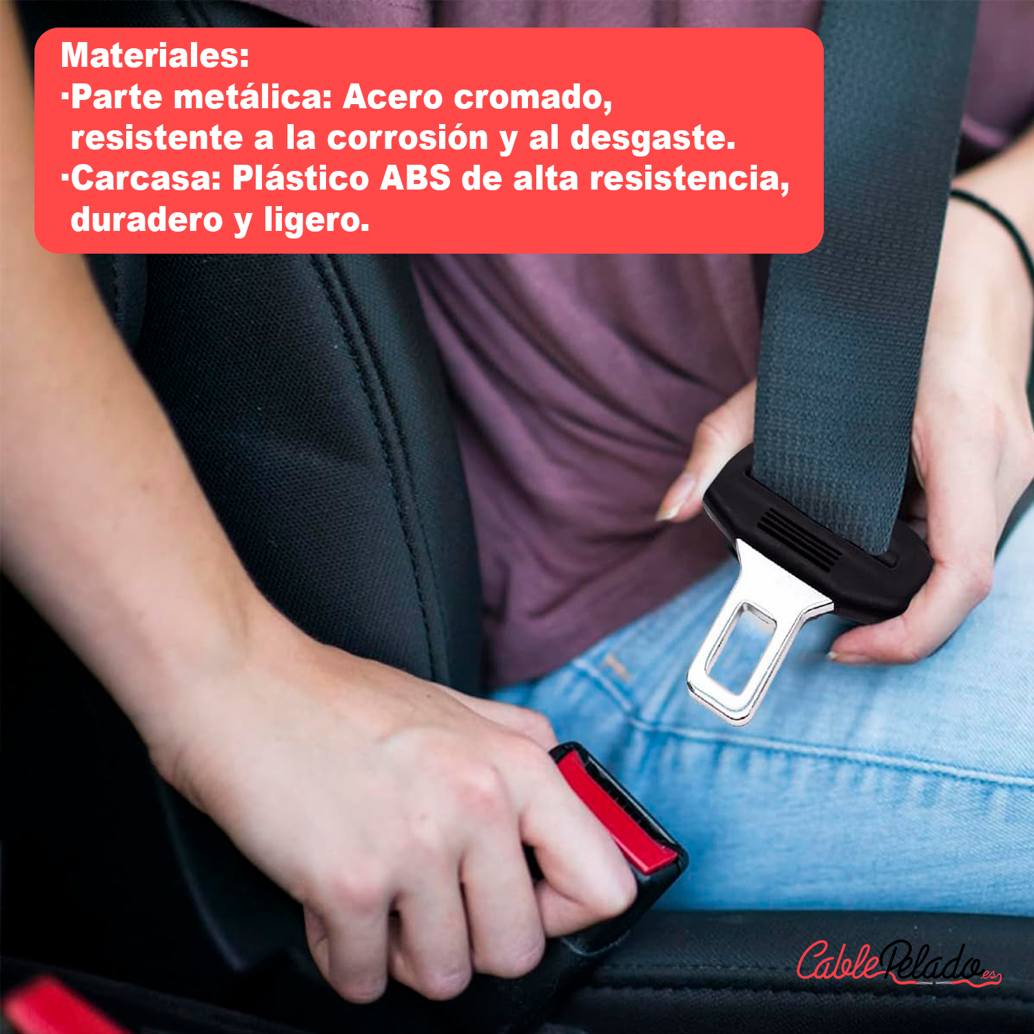 Hebilla De Cinturon De Seguridad De Coche Universal  Negro