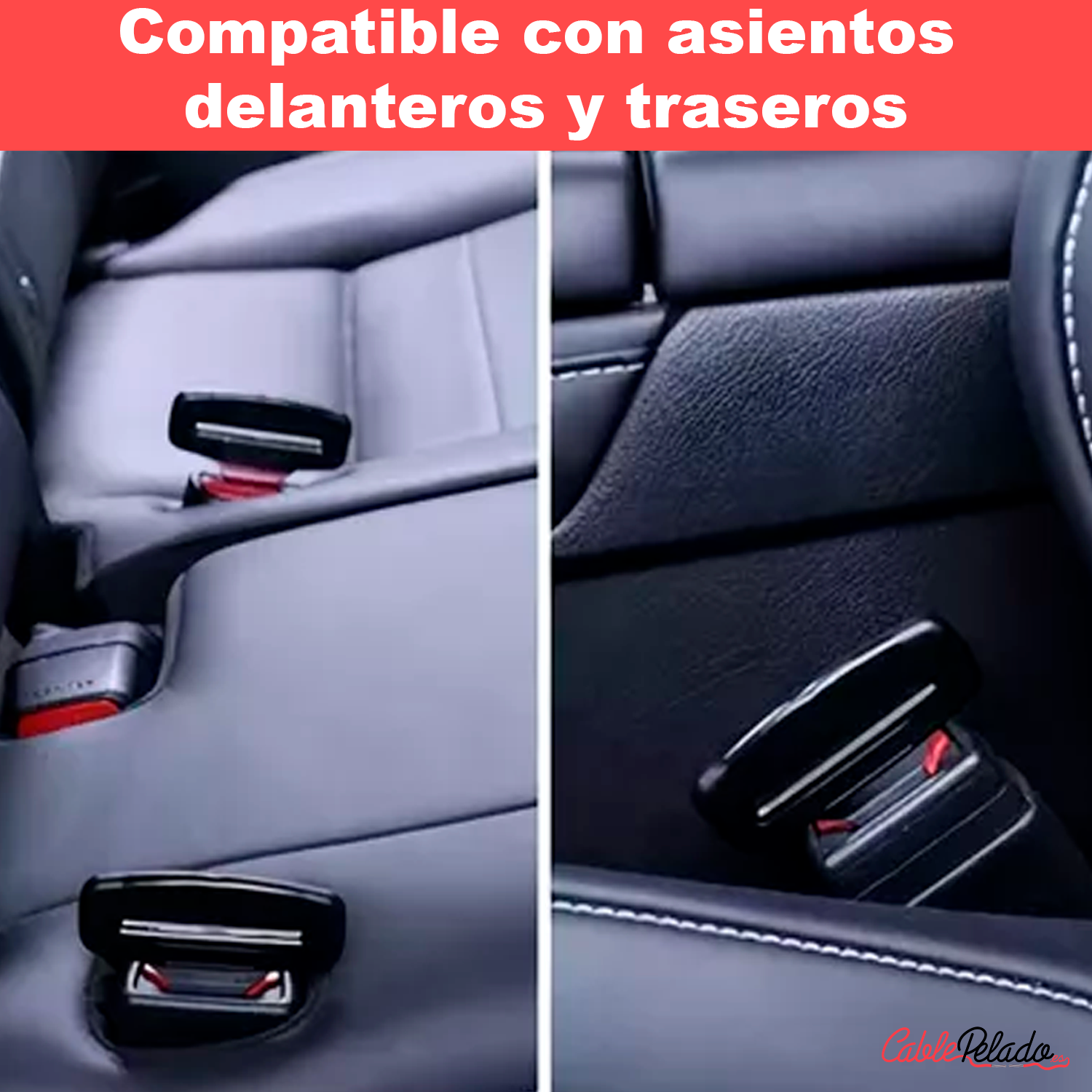 Hebilla De Cinturon De Seguridad De Coche Universal  Negro