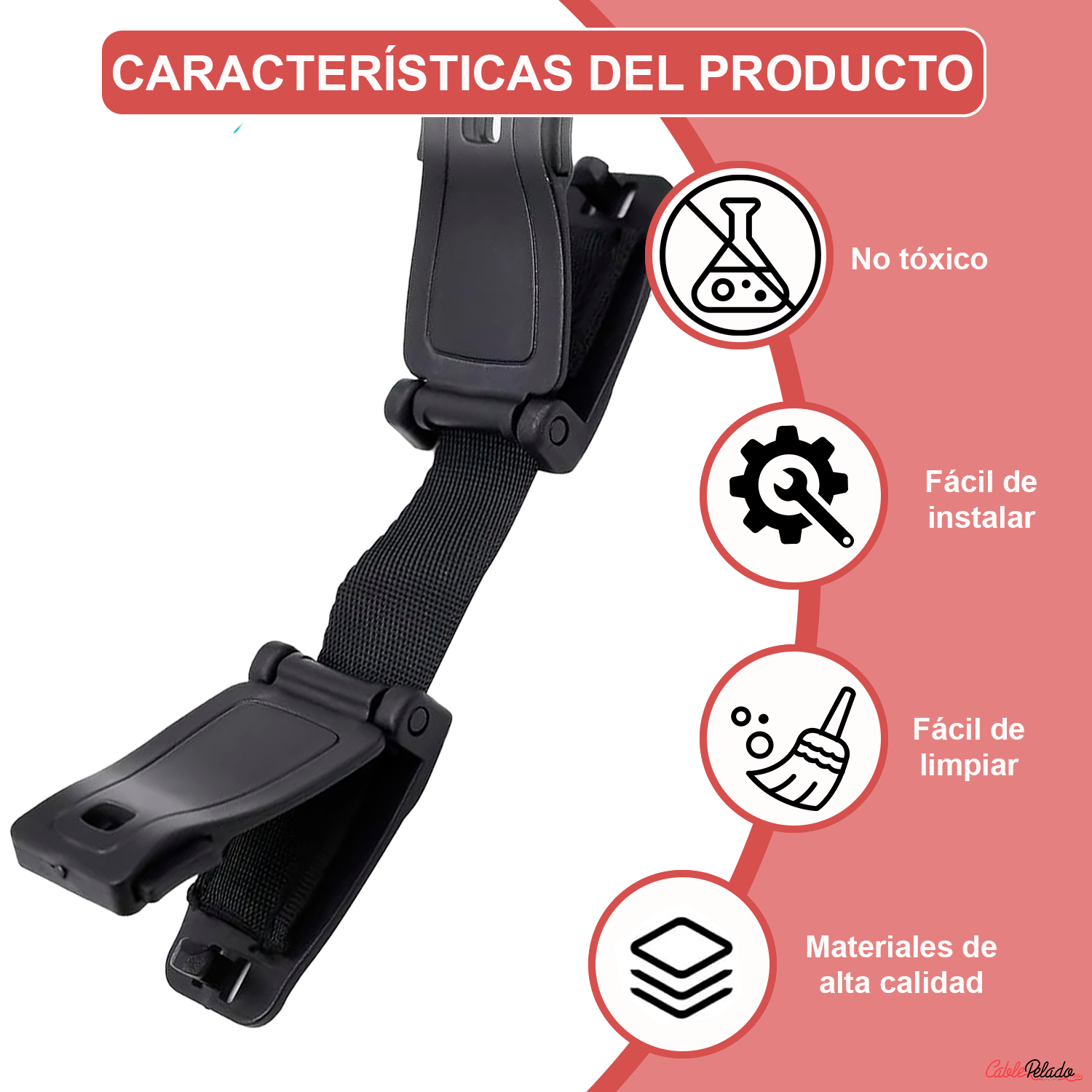 Hebilla Para Cinturón De Seguridad Asiento De Bebe  Negro