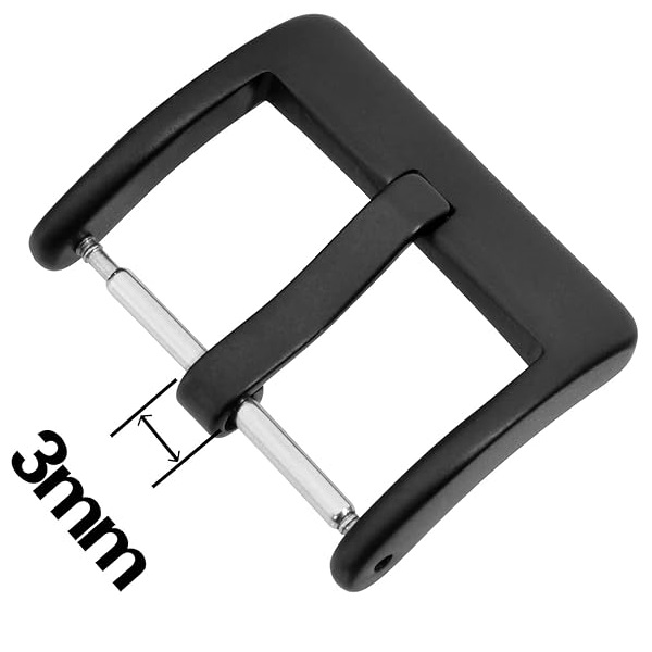 Hebilla reloj Metálica Acero Inoxidable 18 mm Negro