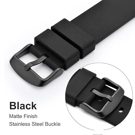Hebilla reloj Metálica Acero Inoxidable 18 mm Negro