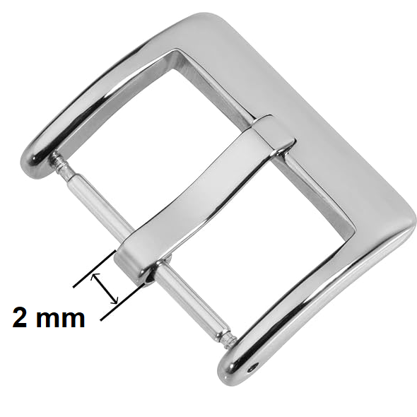 Hebilla reloj Metálica Acero Inoxidable 18 mm Plateado
