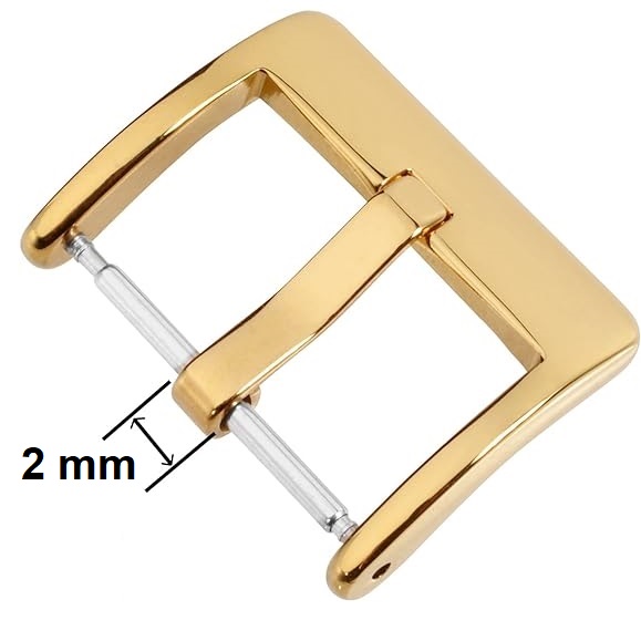 Hebilla reloj Metálica Acero Inoxidable 24 mm Dorado