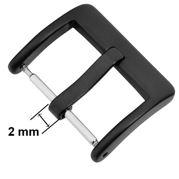 Hebilla reloj Metálica Acero Inoxidable 24 mm Negro