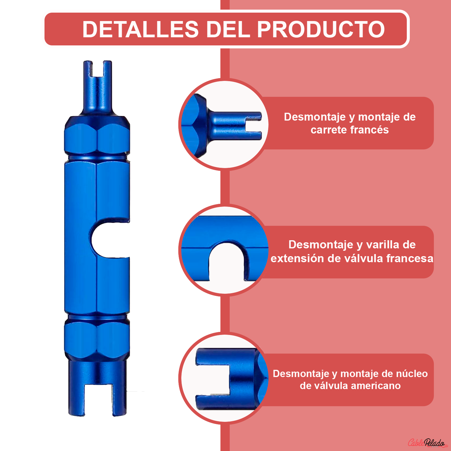 Herramienta De Extraccion De Nucleo De Valvula De Neumatico  Azul