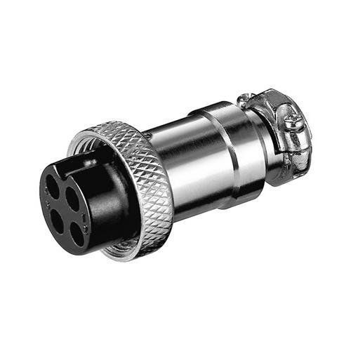 Conector micro aviacion aereo GX16 hembra de 4pin  Gris