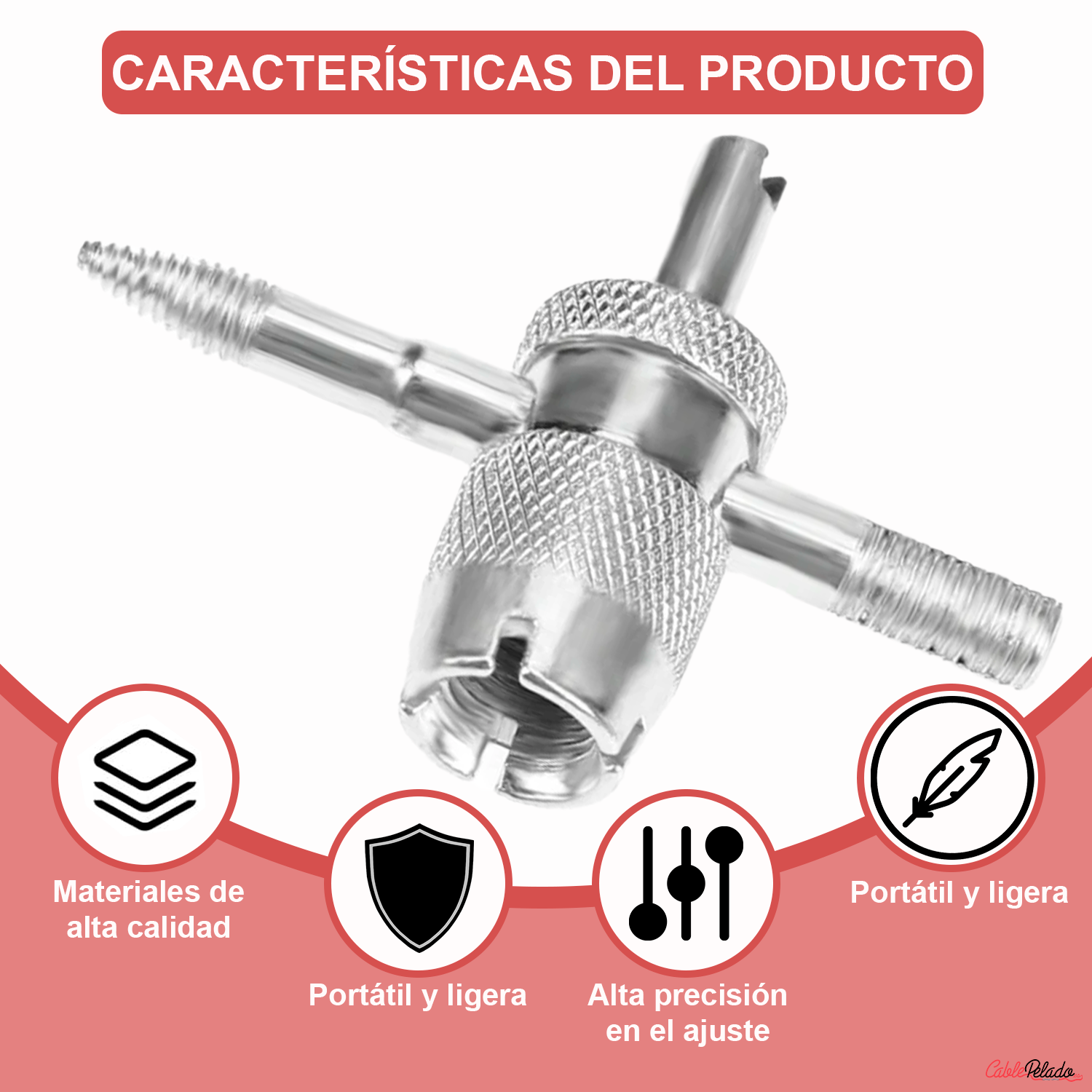 Herramienta Para Reparar Valvulas De Neumaticos  Gris