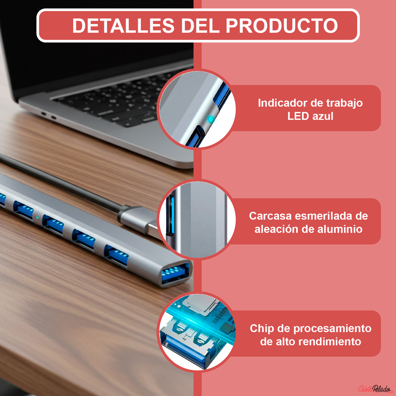 Hub USB 3.0 7 Puertos USB