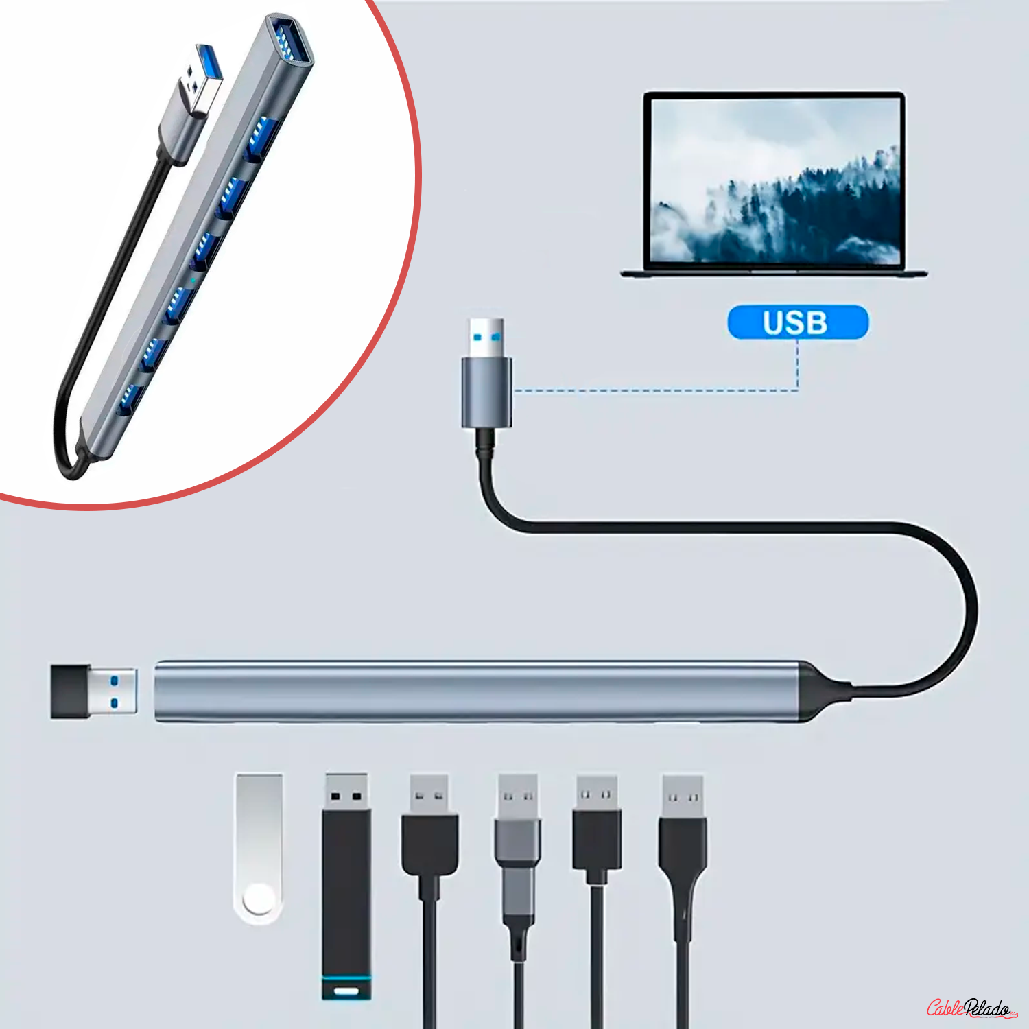 Hub USB 3.0 7 Puertos USB