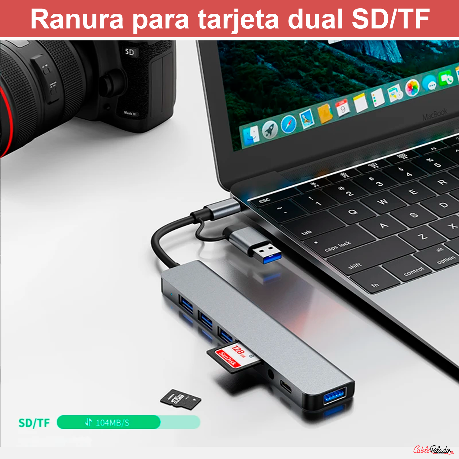 Hub USB 3.0 Multipuerto 8 en 1