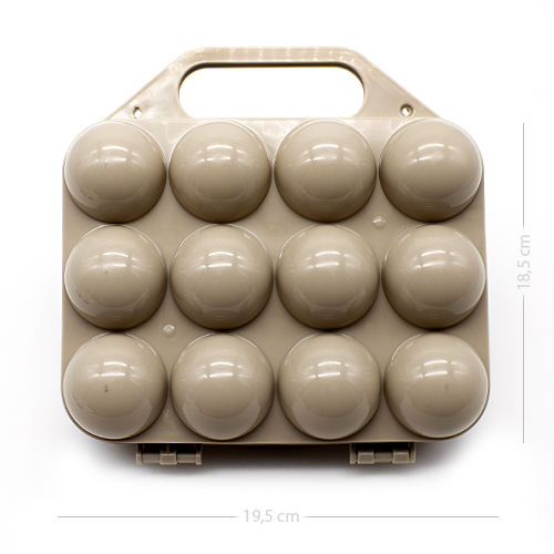 Huevera de plastico para 12 huevos con tapa  Beige