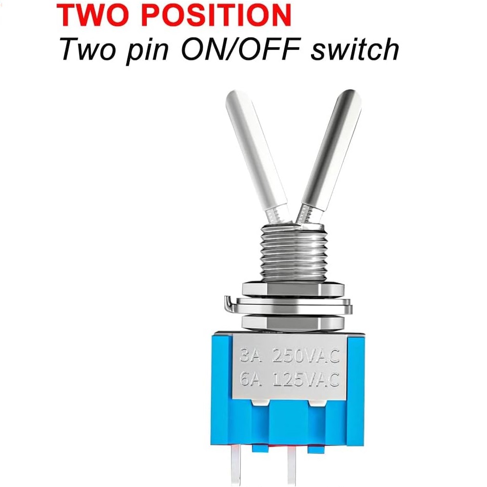 Interruptor 2 pin con palanca on-off  Gris 3 A