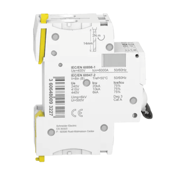 Interruptor automatico magnetotermico iC60N - 2P  Blanco 20 A