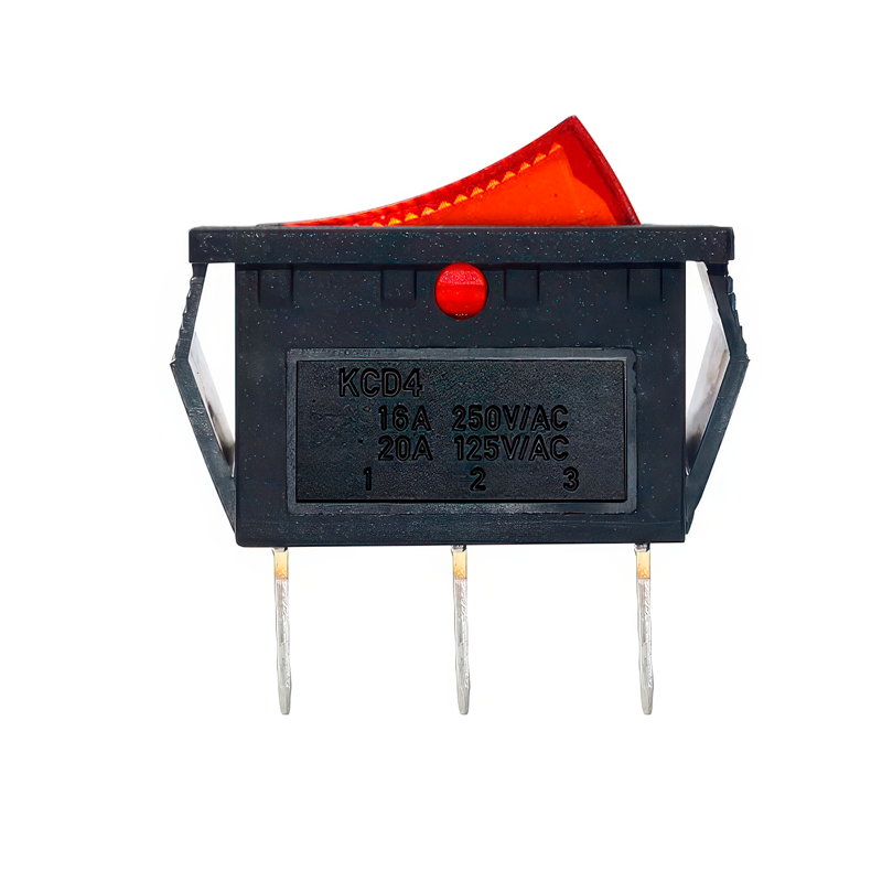 Interruptor basculante de 3 vias ON/OFF/ON Rojo 16 A  Rojo 16 A