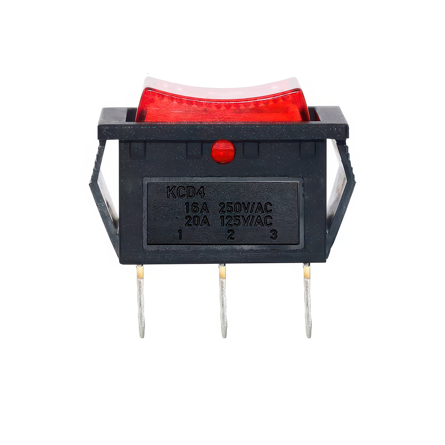 Interruptor basculante de 3 vias ON/OFF/ON Rojo 16 A  Rojo 16 A
