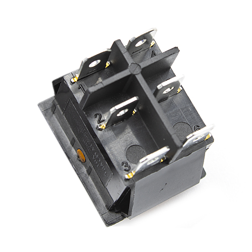Interruptor basculante ON-OFF DPDT 6 vias  Naranja 16 A
