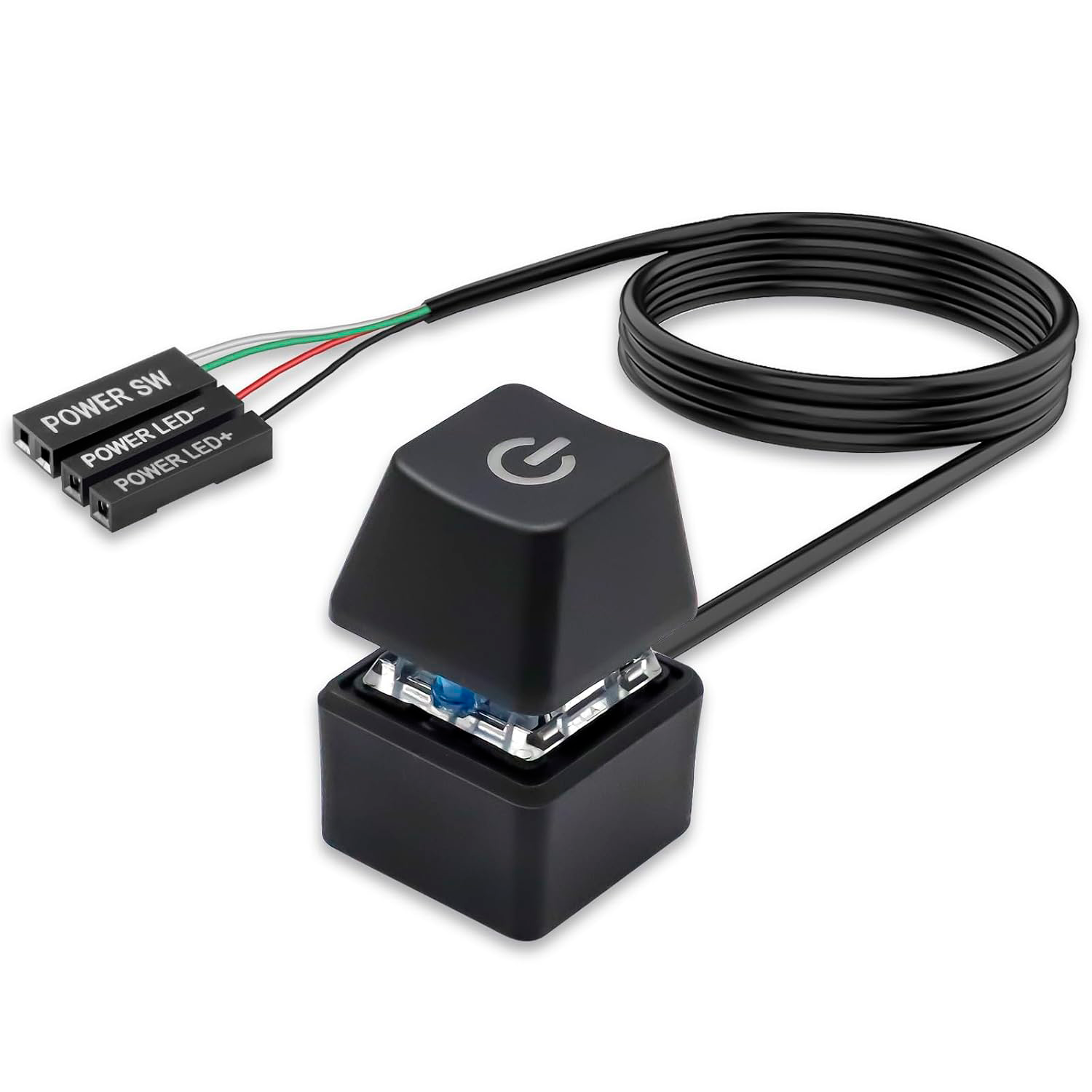 Interruptor De Encendido Del Ordenador De Sobremesa Multicolor LED 2 M Negro