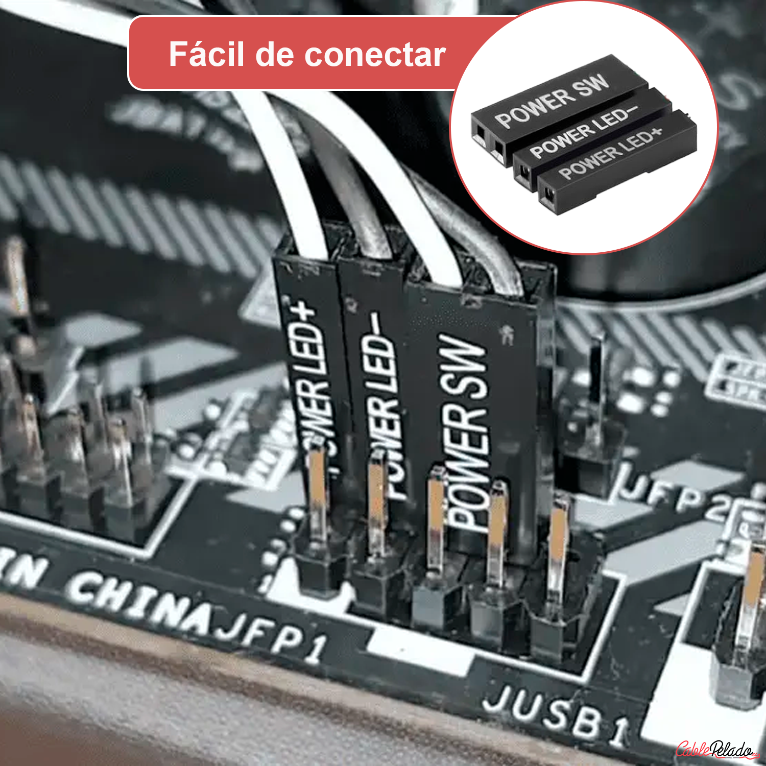 Interruptor De Encendido Del Ordenador De Sobremesa Multicolor LED 2 M Negro