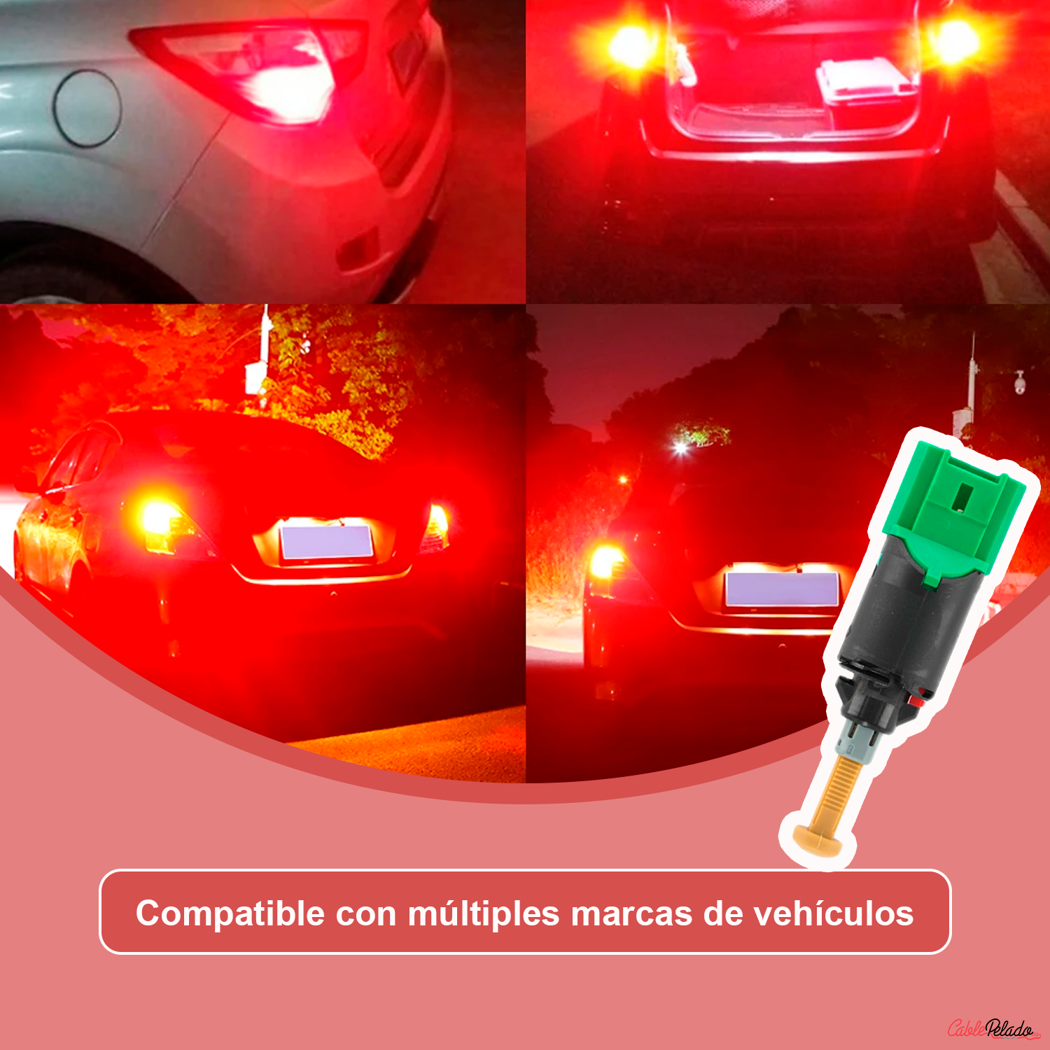 Interruptor De Luz De Freno 4 Pines  Negro