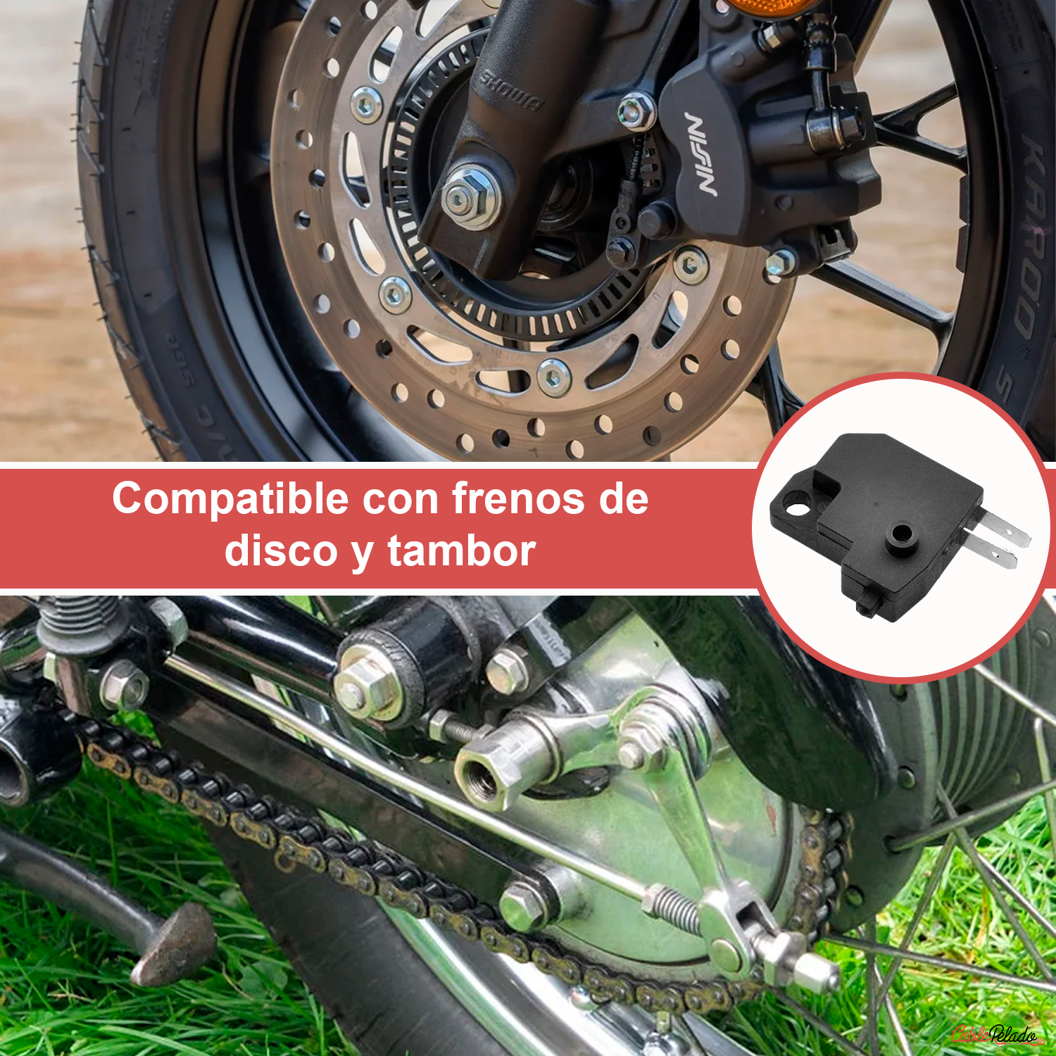 Interruptor Derecho De Luz De Freno Moto Negro