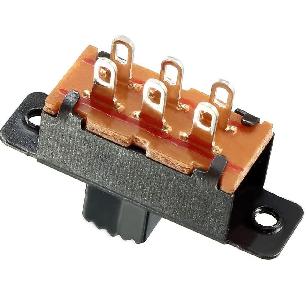 Interruptor Deslizante 6 pin 0.1 A 250V  Negro