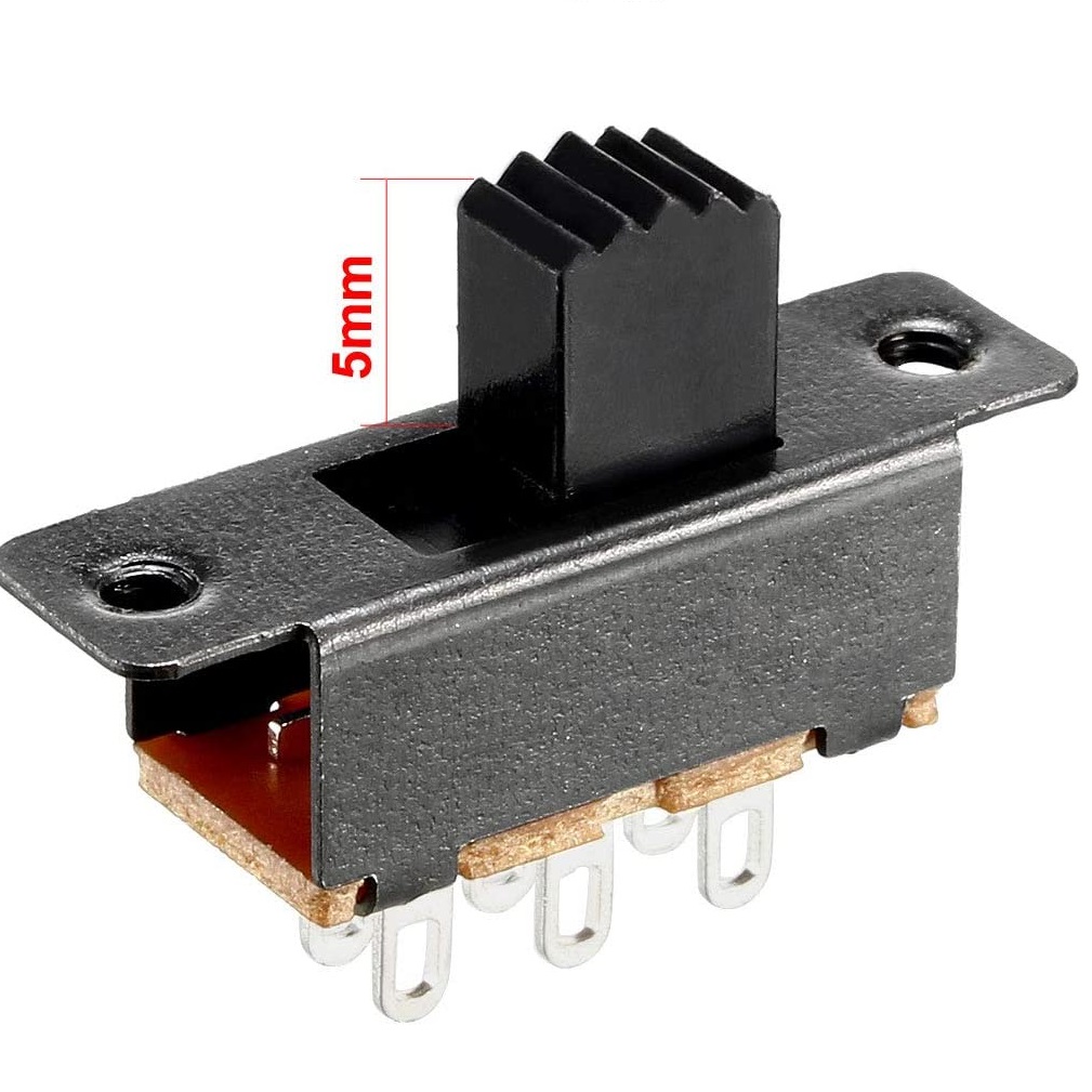 Interruptor Deslizante 6 pin 0.1 A 250V  Negro