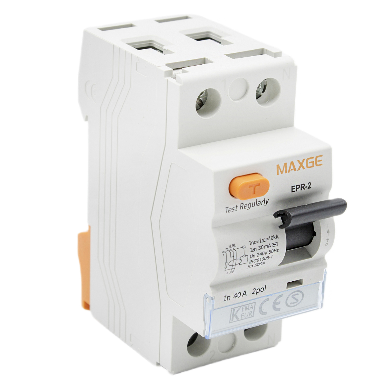 Interruptor diferencial residencial 2P-30mA-Clase AC-6kA  Blanco 40 A
