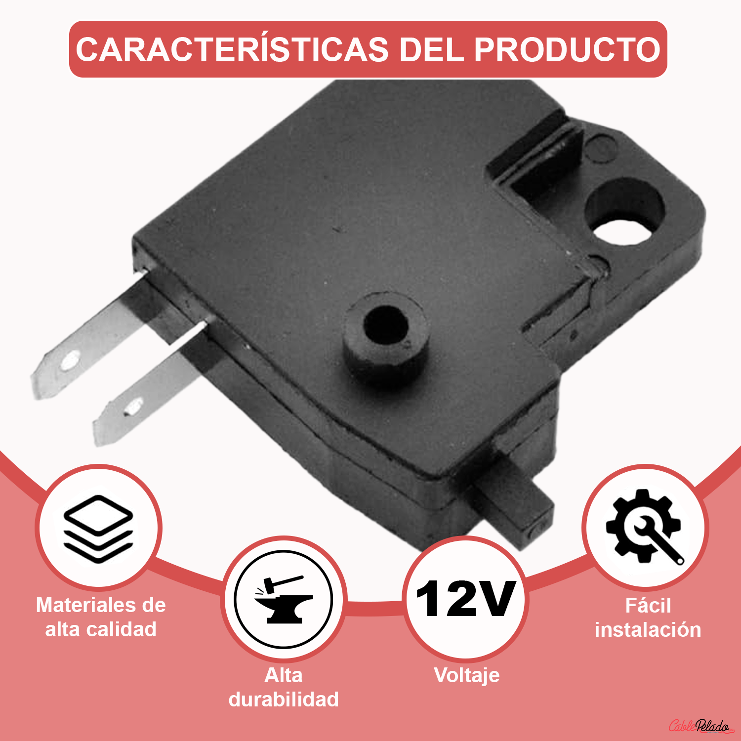Interruptor Izquierdo De Luz De Freno Moto Negro