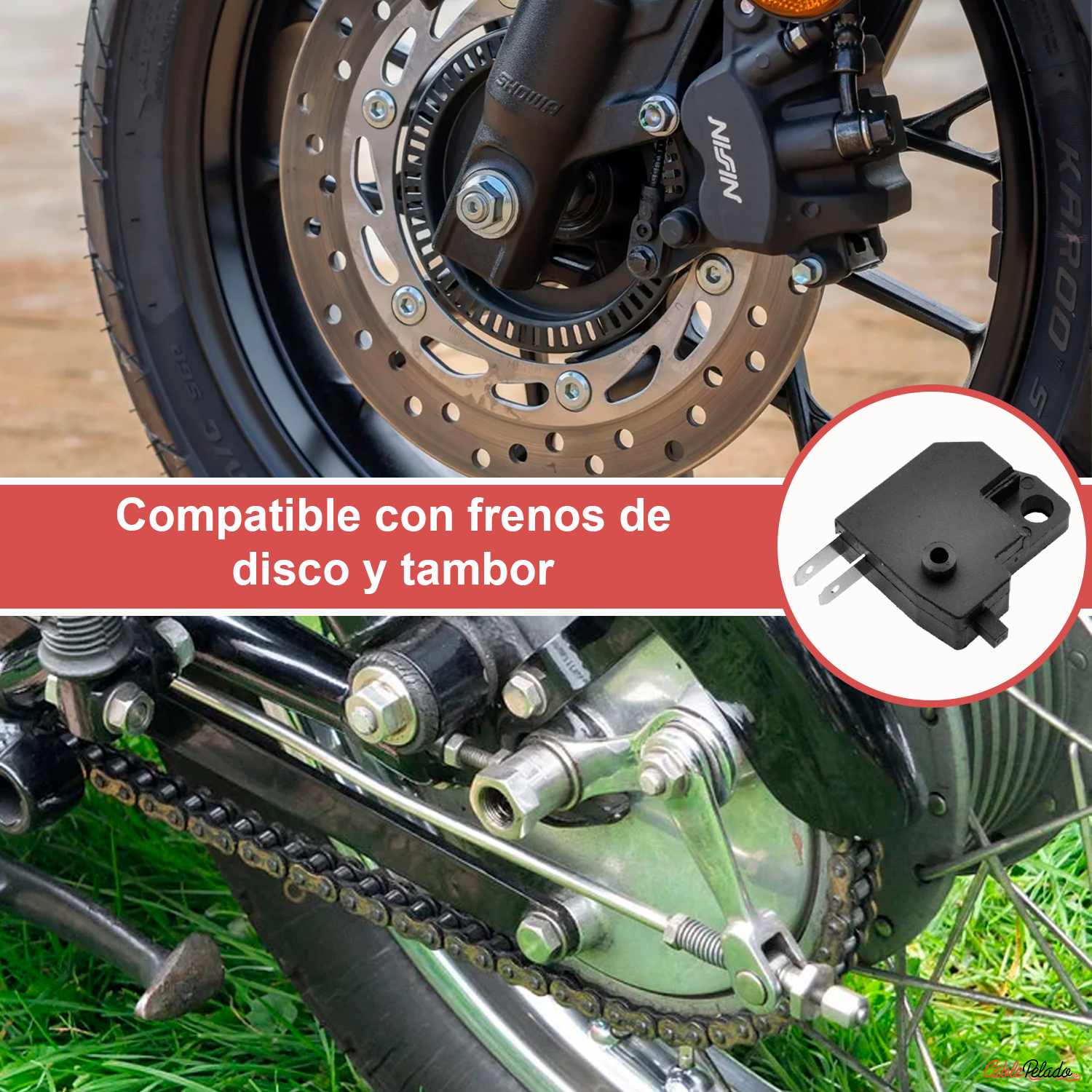 Interruptor Izquierdo De Luz De Freno Moto Negro