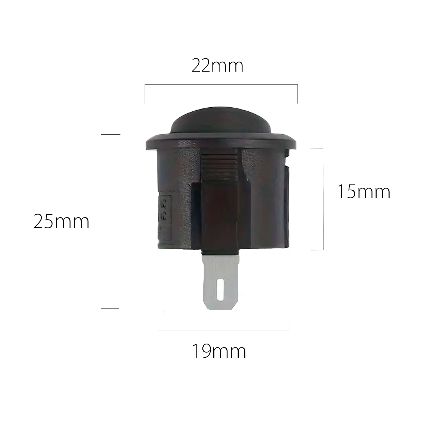 Interruptor redondo basculante de 2 vias ON/OFF   6 A