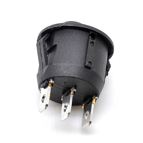 Interruptor redondo basculante de 3 vias ON/OFF  Negro 6 A