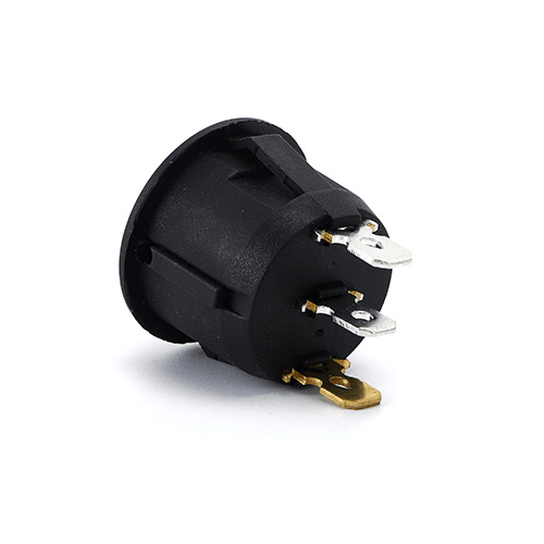 Interruptor redondo basculante de 3 vias ON/OFF  Rojo 6 A