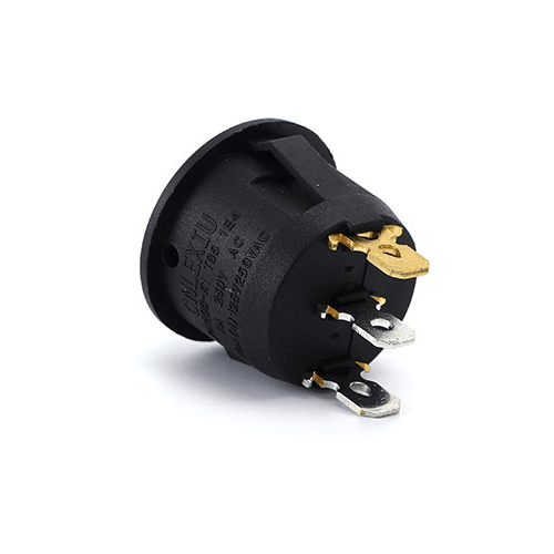 Interruptor redondo basculante de 3 vias ON/OFF  Verde 6 A