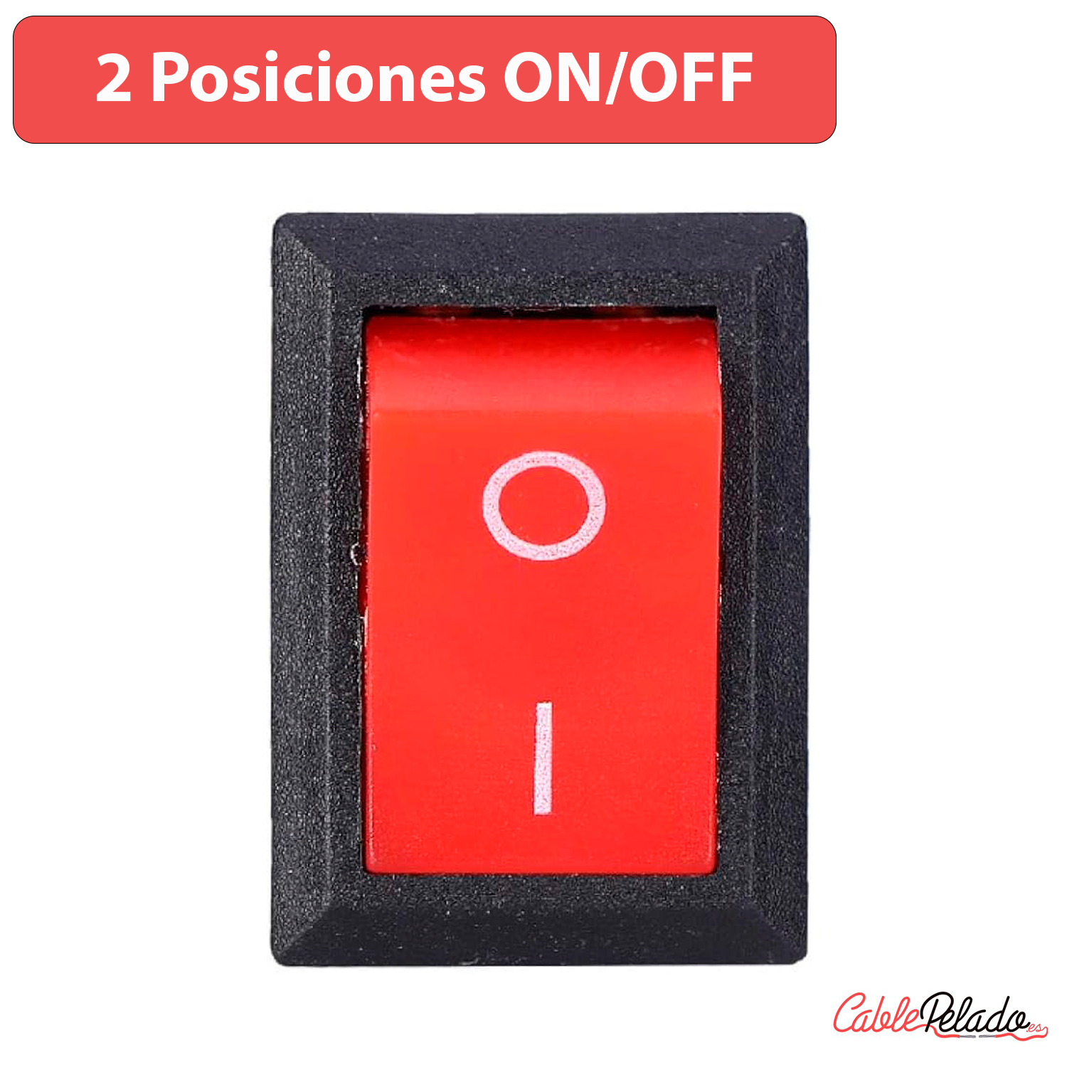 Interruptor universal 2 pin on-off 3 A  Rojo