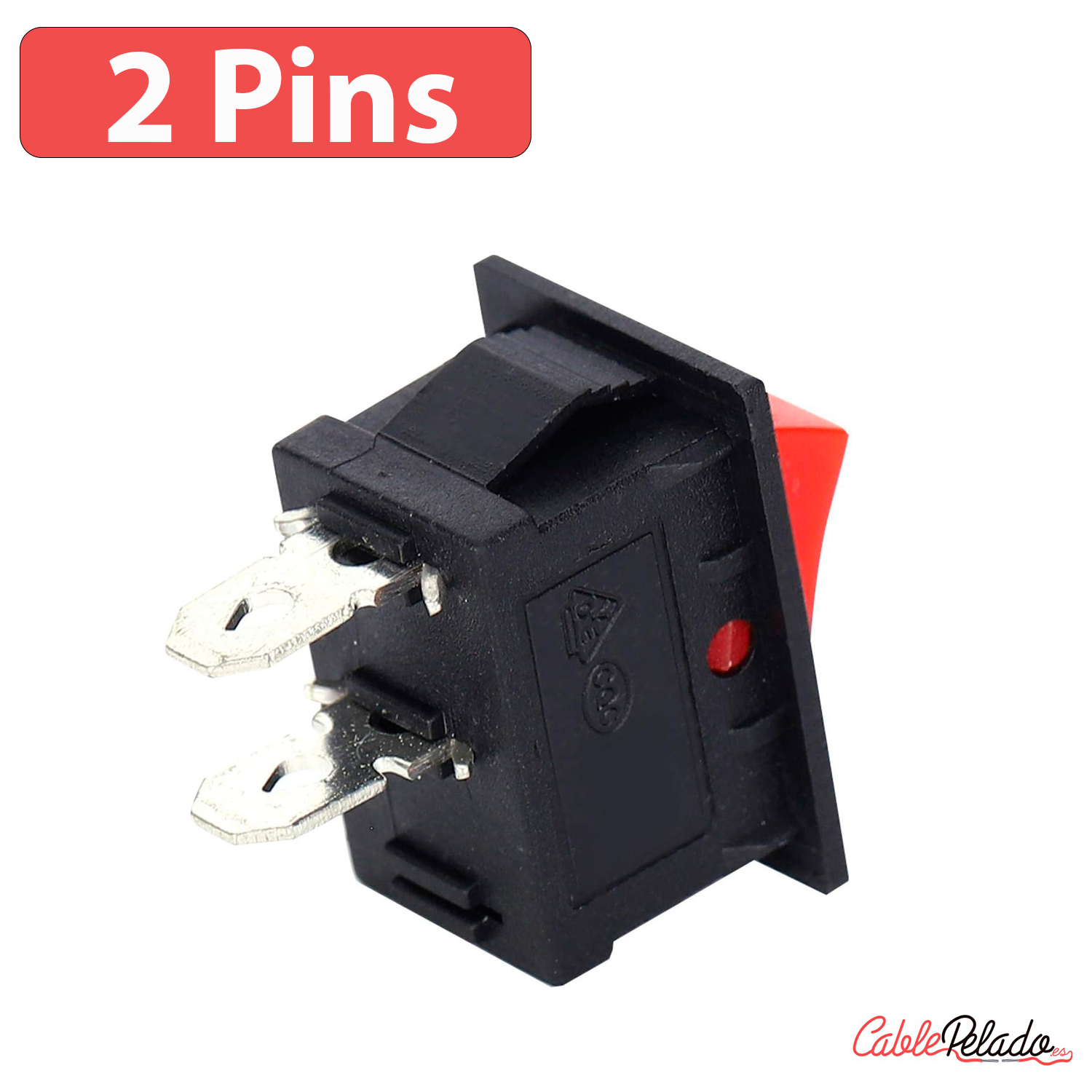 Interruptor universal 2 pin on-off 3 A  Rojo