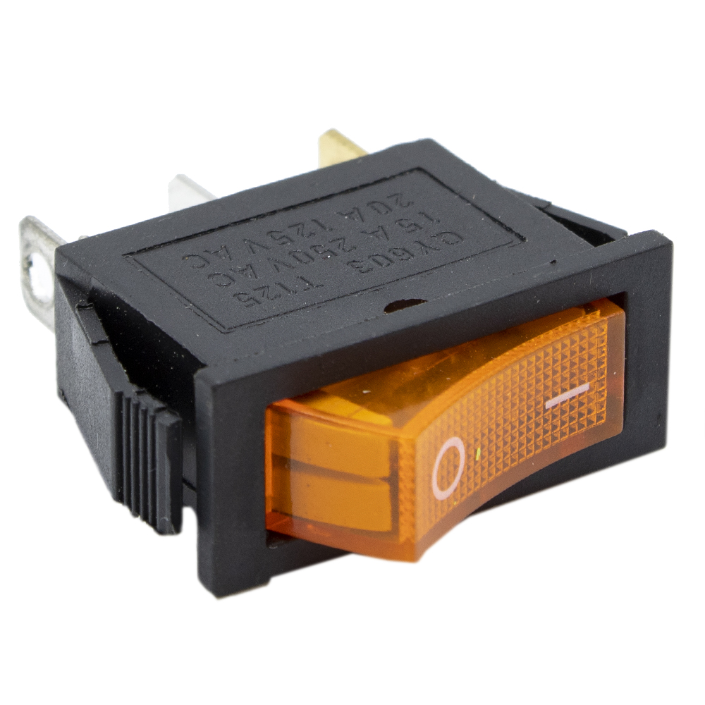 Interruptor basculante ON-OFF SPST 3 pines  Naranja 16 A