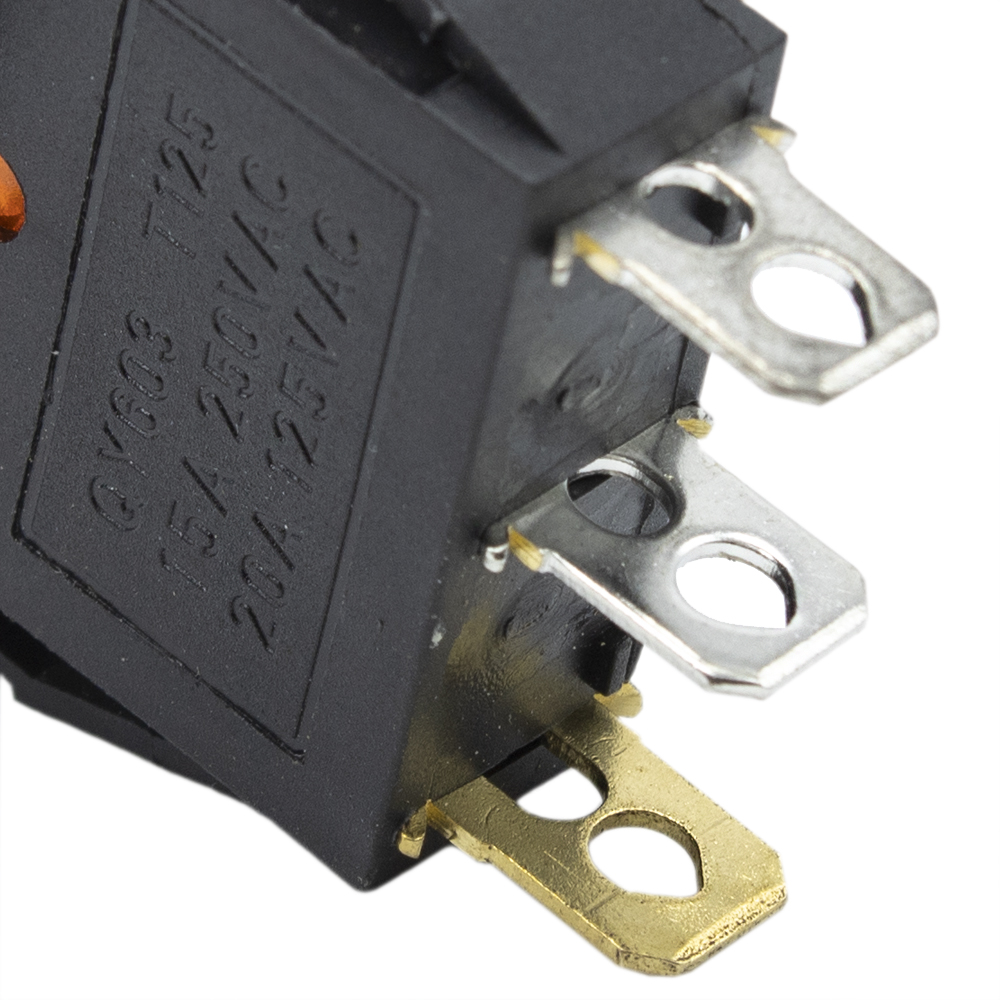 Interruptor basculante ON-OFF SPST 3 pines  Naranja 16 A