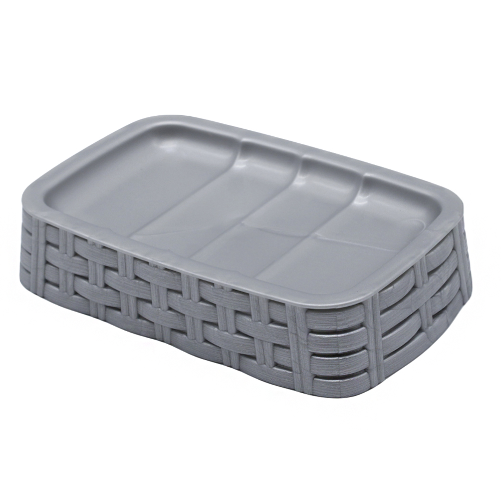 Jabonera baño Rattan 300 ml Gris