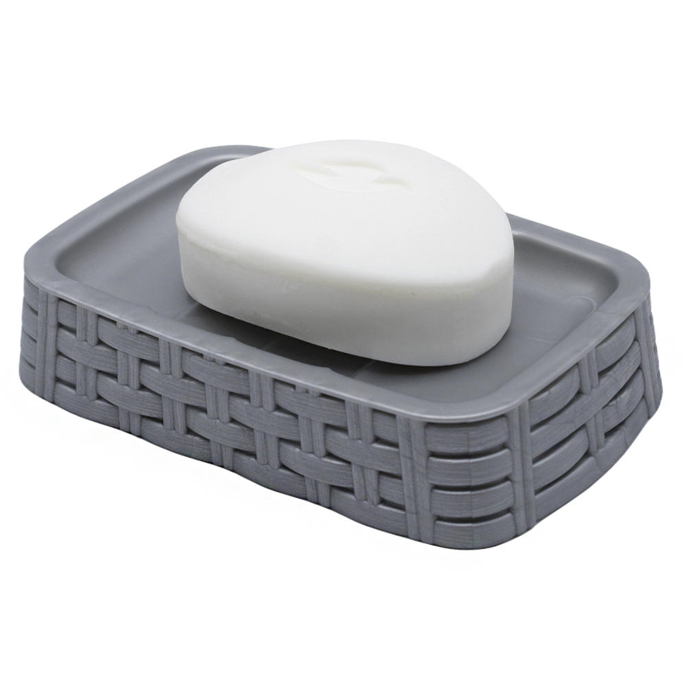 Jabonera baño Rattan 300 ml Gris