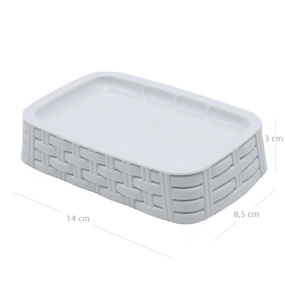 Jabonera baño Rattan 300 ml Blanco
