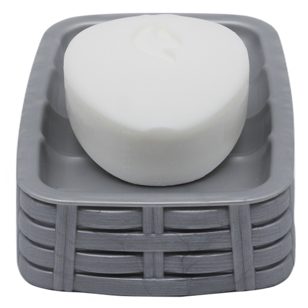 Jabonera baño Rattan 300 ml Gris