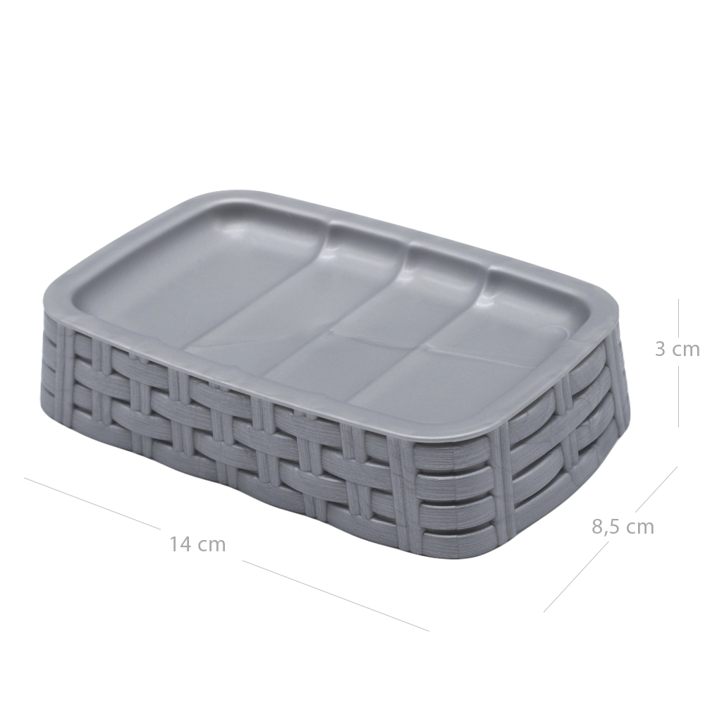 Jabonera baño Rattan 300 ml Gris