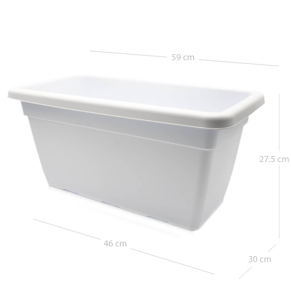 Jardinera de plastico alta 60 cm Blanco