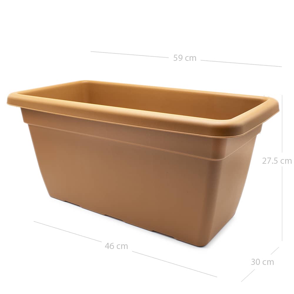 Jardinera de plastico alta 60 cm Marron
