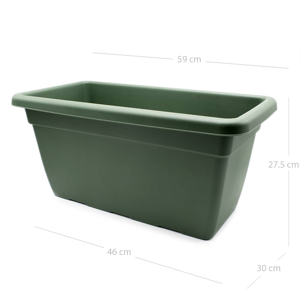 Jardinera de plastico alta 60 cm Verde