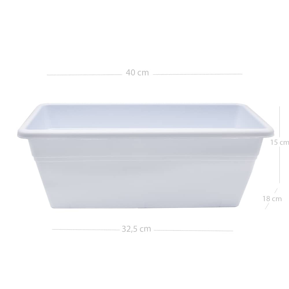 Jardinera plastico 40 cm Blanco
