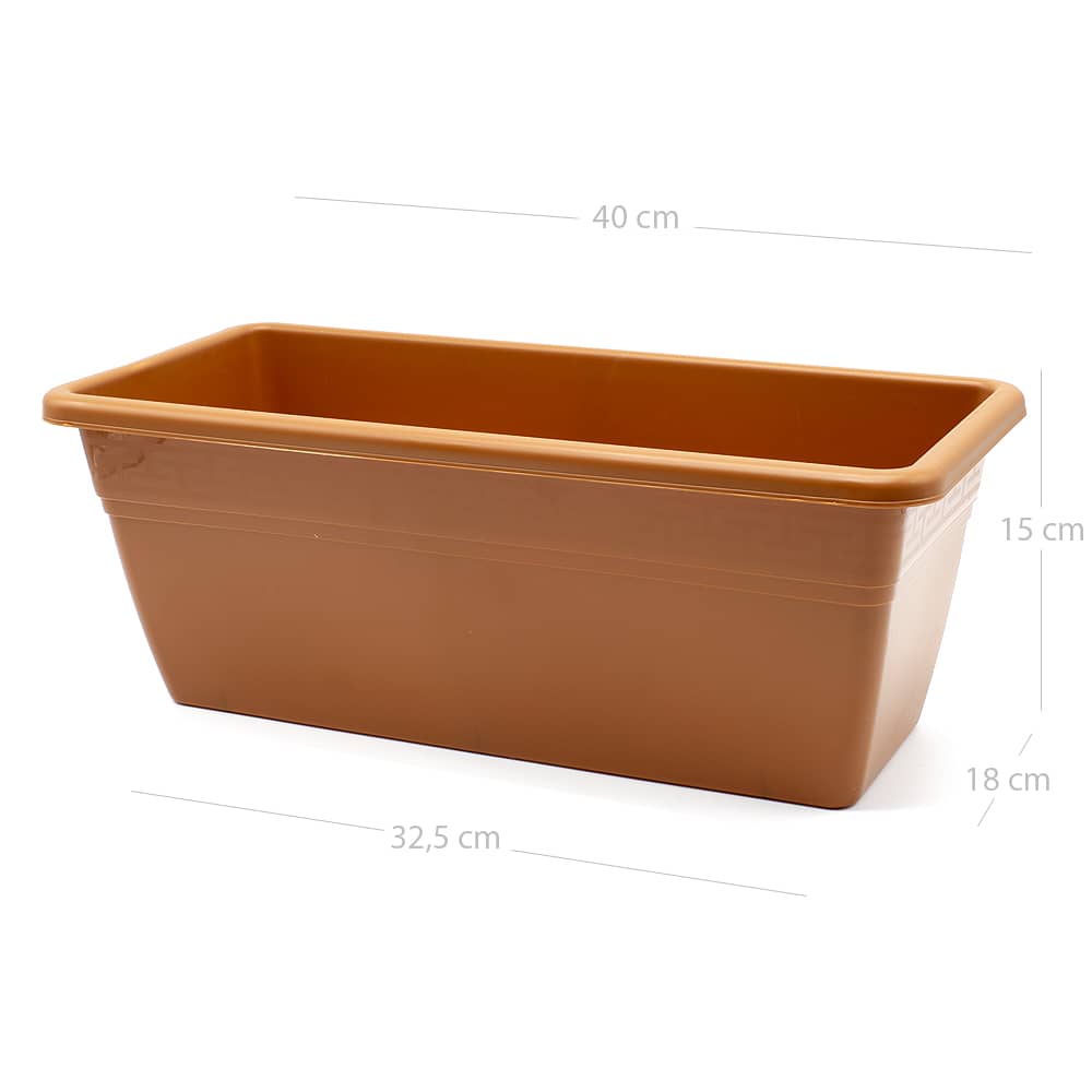 Jardinera plastico 40 cm Marron