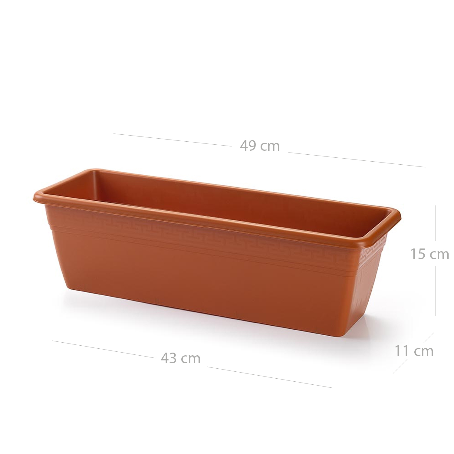 Jardinera plastico 50 cm Marron