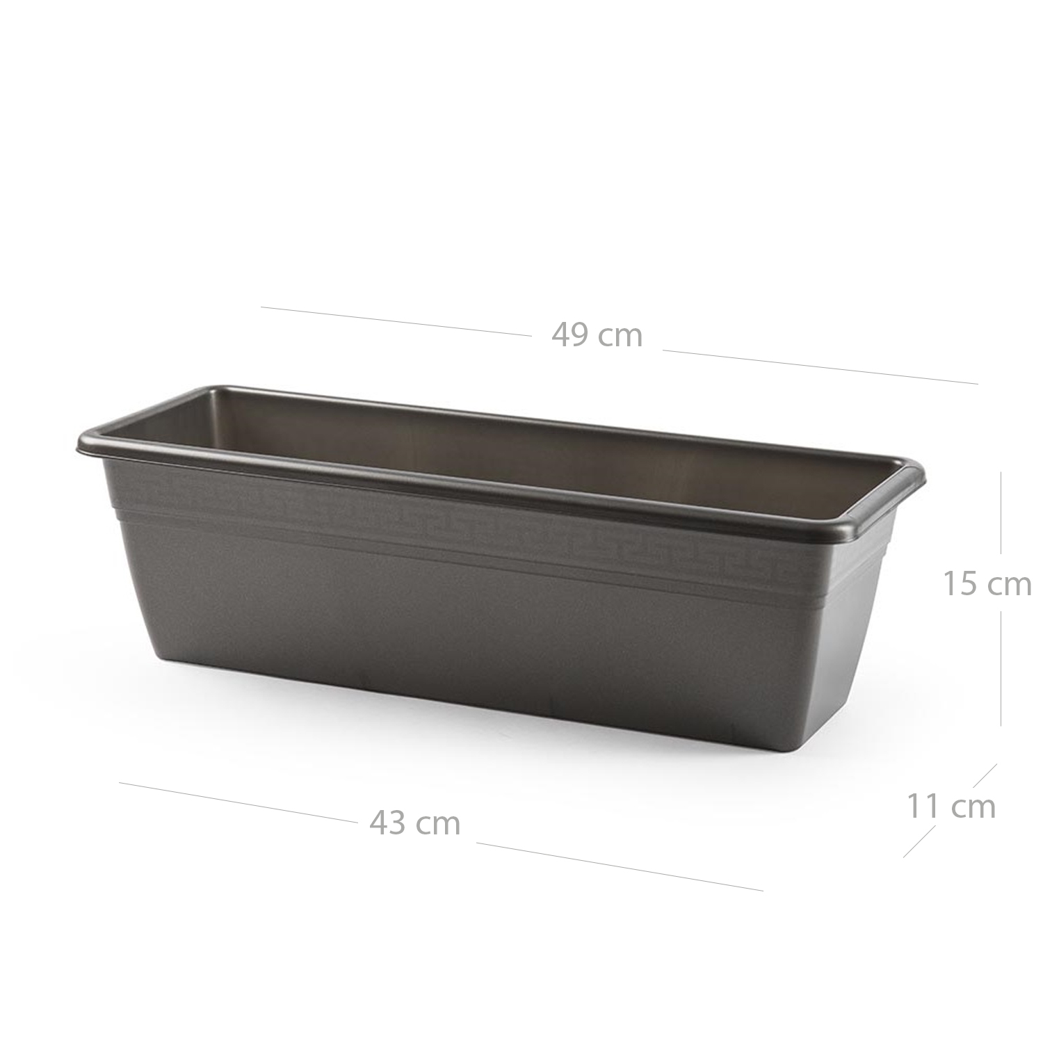 Jardinera plastico 50 cm Negro